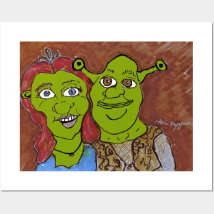 Shrek and Princess Fiona Posters and Art